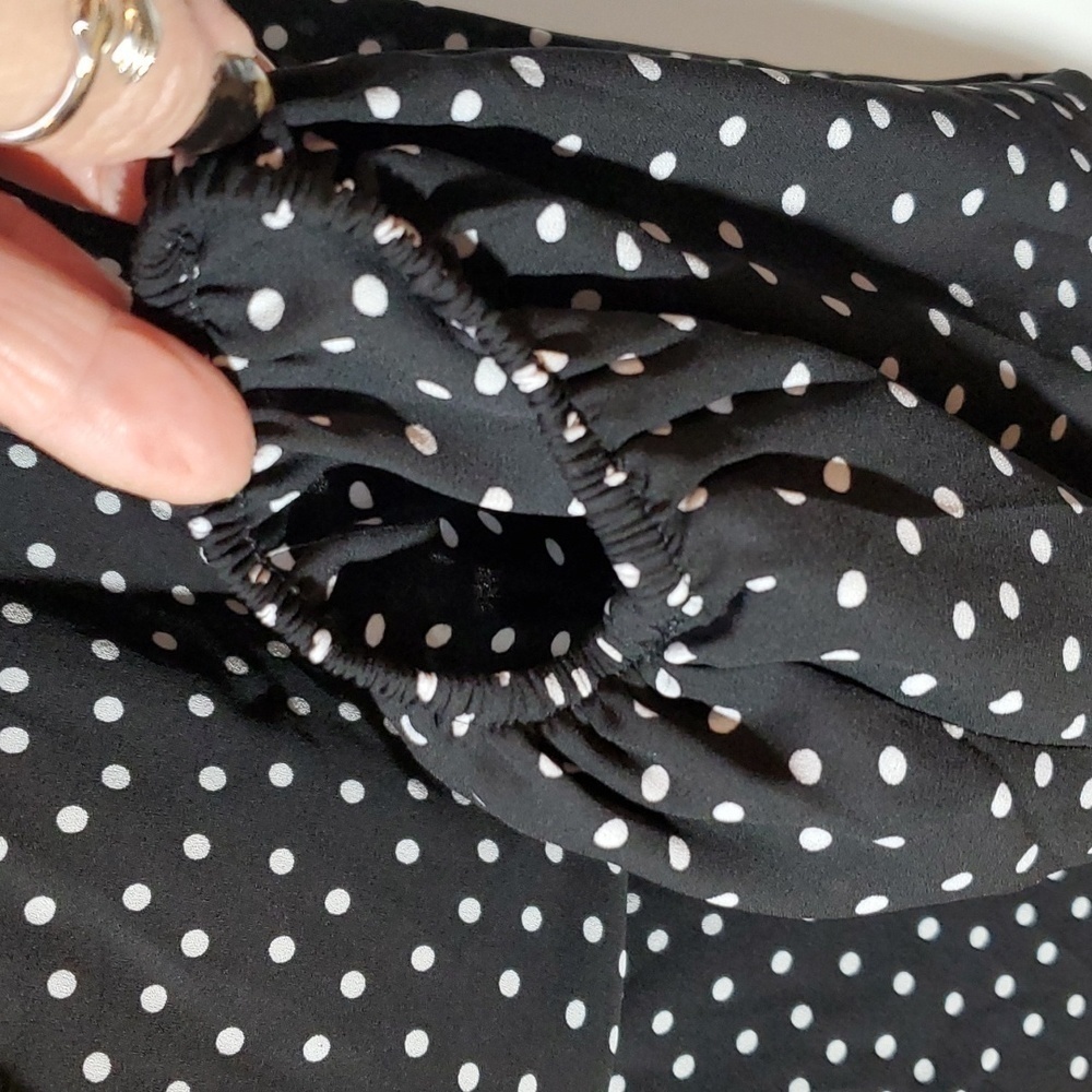 Forever 21| Womens Black/White Polka Dot Deep V Plunge Mini Dress Sz.XL - Picture 5 of 10